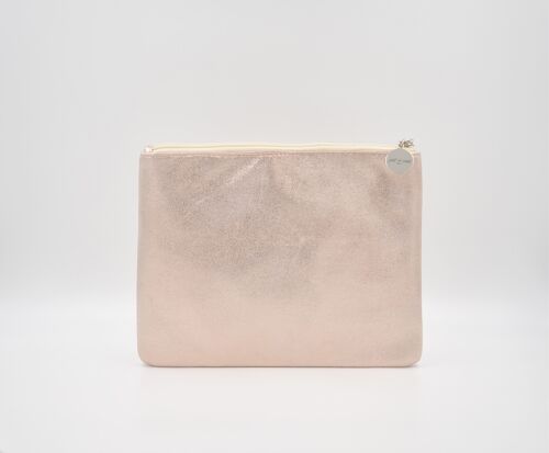 Pochette beaute scintillante grand modele couleur champagne