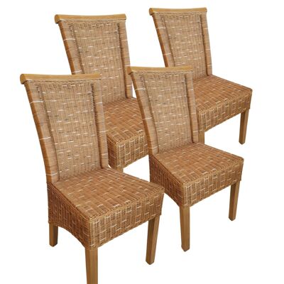 Dining room chairs set 4 pieces rattan chairs dining table chairs Perth brown wicker chairs