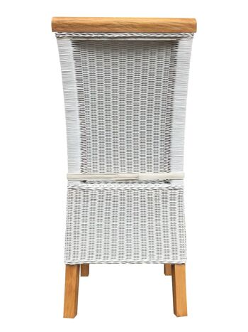 Ensemble de chaises de salle à manger chaises en rotin Perth 6 pièces coussin de siège blanc lin chaises en osier blanc durable 6