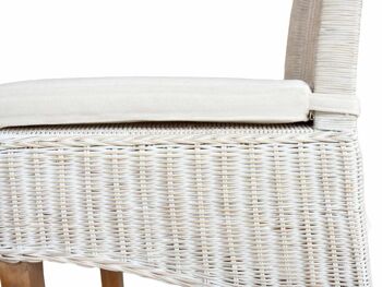 Ensemble de chaises de salle à manger chaises en rotin Perth 6 pièces coussin de siège blanc lin chaises en osier blanc durable 8