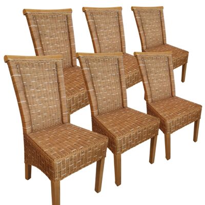 Dining Chairs Set Rattan Chairs Perth 6 Piece Brown Cushions Linen White Wicker Chairs