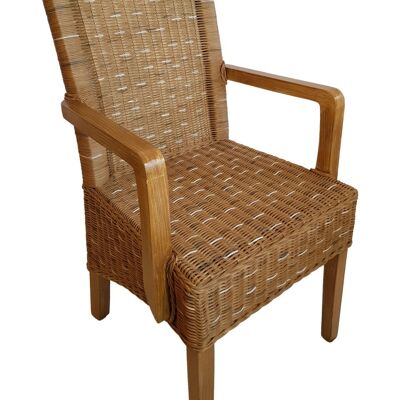 Chaise de salle à manger avec accoudoirs chaise en rotin capuccino chaise en osier Perth fauteuil en rotin durable