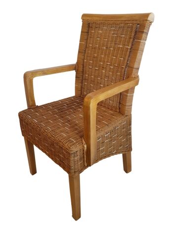 Chaise de salle à manger avec accoudoirs chaise en rotin capuccino chaise en osier Perth fauteuil en rotin durable 3