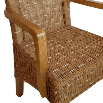 Chaise de salle à manger avec accoudoirs chaise en rotin capuccino chaise en osier Perth fauteuil en rotin durable 8
