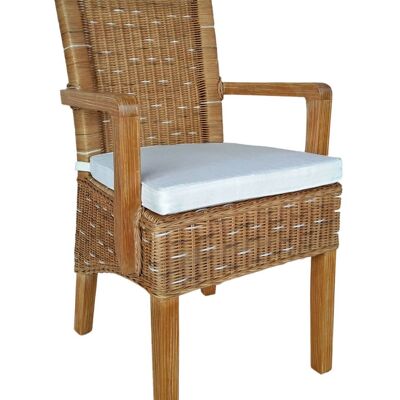 Dining room chair with armrests rattan chair capuccino Perth wicker chair Rattan armchair sustainable