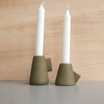Candle stick holder Mila green