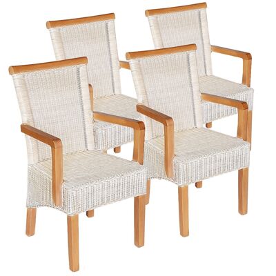 Dining room chairs set with armrests 4 pieces rattan chairs chair white Perth armchair sustainable