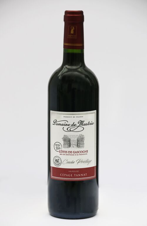 VIN rouge Tannat Cuvée traditionnelle 75cl BIO - IGP Côtes de Gascogne