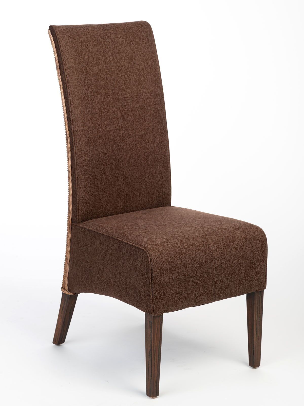 Rattanstuhl Polsterstuhl Esszimmerstuhl Stühle Antonio Polster Wildlederoptik prairie braun