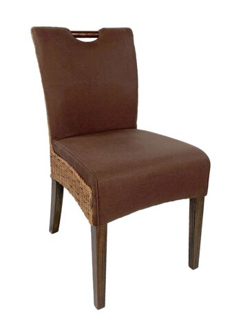 Chaise en rotin chaises de salle à manger lot de 4 chaises de jardin d'hiver Bilbao chaises rembourrées brun prairie 2