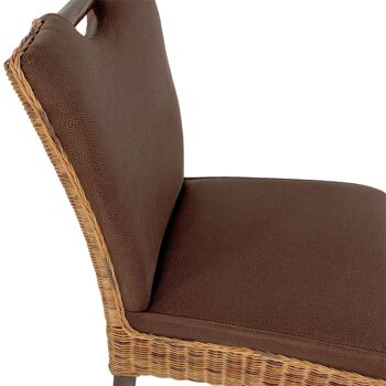 Chaise en rotin chaises de salle à manger lot de 4 chaises de jardin d'hiver Bilbao chaises rembourrées brun prairie 7