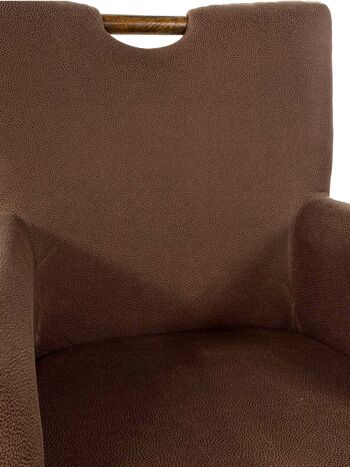 Chaise en rotin chaise de salle à manger fauteuil accoudoir Bilbao chaise rembourrée chaise rembourrée brun prairie 4