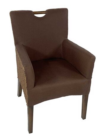 Chaises de salle à manger lot de 6 fauteuils en rotin fauteuil Bilbao fauteuil rembourré marron prairie 2