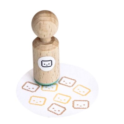 Biscuit Mini Stamp with Smiling Face