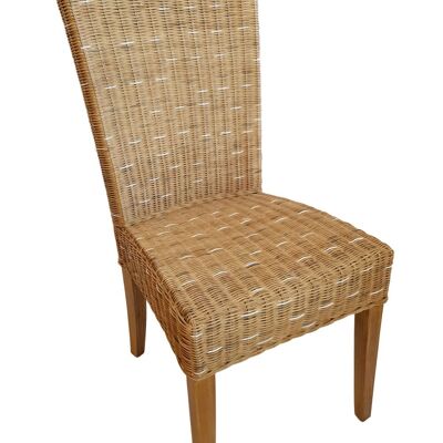 Chaise de salle à manger chaise en rotin chaise de jardin d'hiver chaise en osier durable Cardine capuccino naturel