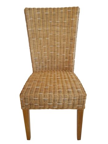 Chaise de salle à manger chaise en rotin chaise de jardin d'hiver chaise en osier durable Cardine capuccino naturel 2