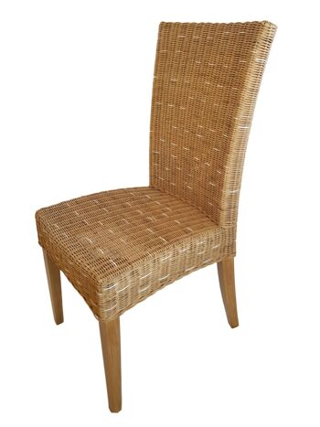 Chaise de salle à manger chaise en rotin chaise de jardin d'hiver chaise en osier durable Cardine capuccino naturel 3