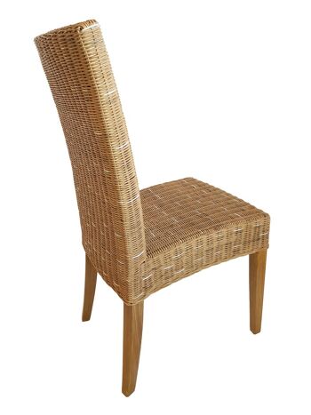 Chaise de salle à manger chaise en rotin chaise de jardin d'hiver chaise en osier durable Cardine capuccino naturel 4