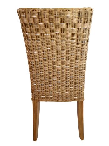 Chaise de salle à manger chaise en rotin chaise de jardin d'hiver chaise en osier durable Cardine capuccino naturel 5