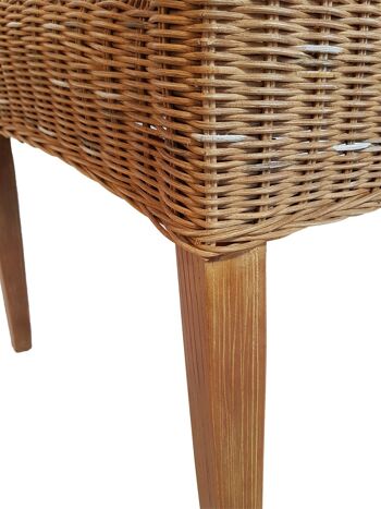 Chaise de salle à manger chaise en rotin chaise de jardin d'hiver chaise en osier durable Cardine capuccino naturel 7