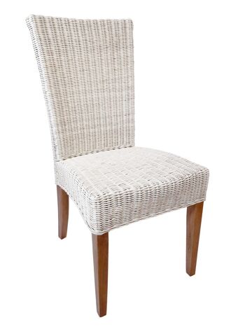 Chaise en rotin chaise de salle à manger blanche chaise en osier Cardine chaise de véranda durable 1