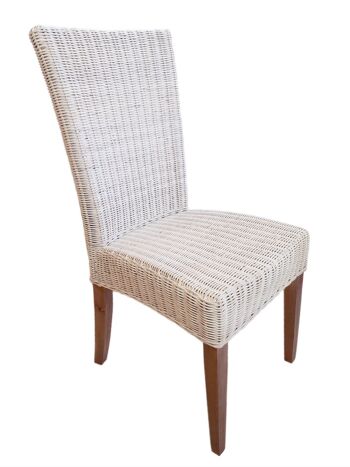 Chaise en rotin chaise de salle à manger blanche chaise en osier Cardine chaise de véranda durable 2
