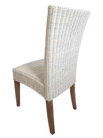 Chaise en rotin chaise de salle à manger blanche chaise en osier Cardine chaise de véranda durable 5