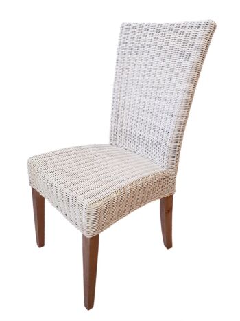Chaise en rotin chaise de salle à manger blanche chaise en osier Cardine chaise de véranda durable 6