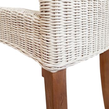 Chaise en rotin chaise de salle à manger blanche chaise en osier Cardine chaise de véranda durable 7