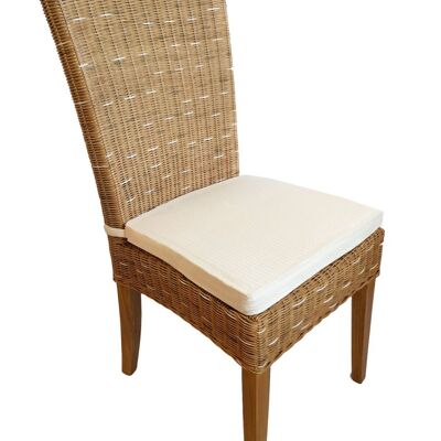Silla de comedor silla de mimbre silla de jardín de invierno silla de mimbre sostenible Cardine capuccino natural