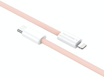 TECHANCY Nouveau câble de charge en nylon USB-C vers Lightning, compatible avec iPhone 13 13 Pro 12 Pro Max 12 11 X XS XR 8 Plus, AirPods Pro, 2