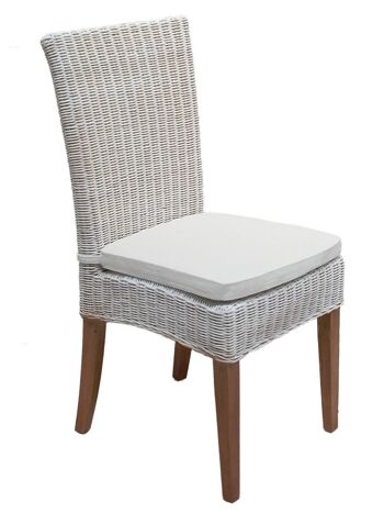 Chaise en rotin chaise de salle à manger blanche chaise en osier Cardine chaise de véranda durable 1