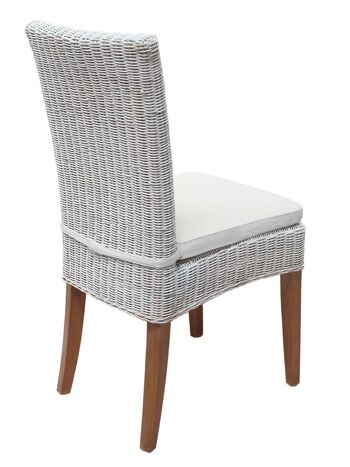 Chaise en rotin chaise de salle à manger blanche chaise en osier Cardine chaise de véranda durable 3