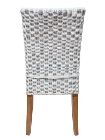 Chaise en rotin chaise de salle à manger blanche chaise en osier Cardine chaise de véranda durable 4