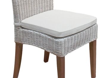 Chaise en rotin chaise de salle à manger blanche chaise en osier Cardine chaise de véranda durable 5