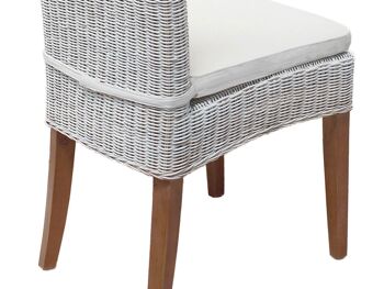Chaise en rotin chaise de salle à manger blanche chaise en osier Cardine chaise de véranda durable 6