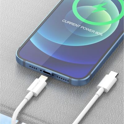 TECHANCY Nouveau câble de charge USB-C vers Lightning, compatible avec iPhone 13 13 Pro 12 Pro Max 12 11 X XS XR 8 Plus, AirPods Pro,