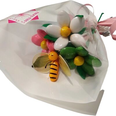 Mini Marienkäfer oder Biene und Gänseblümchen Bouquet Schokoladen Dragees