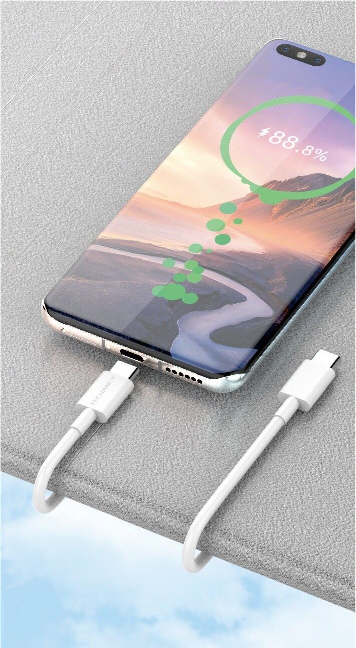TECHANCY USB C auf USB C Kabel 60W PD 3.0 Schnellladekabel Kompatibel mit Samsung Galaxy S23/22/Z Fold/Z Flip, Google Pixel 7/6A MacBook Pro 2022, iPad Pro 2022, PS5, Switch