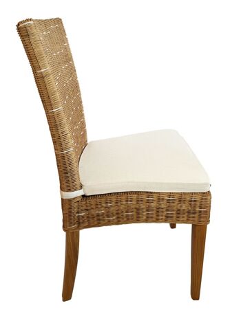 Chaises de salle à manger chaises en rotin chaises de jardin d'hiver chaises en osier Cardine chaise 4 pièces capuccino 3