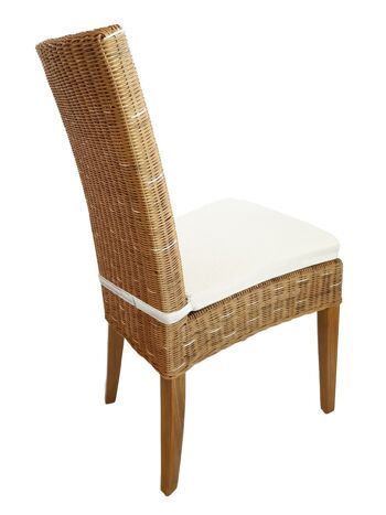 Chaises de salle à manger chaises en rotin chaises de jardin d'hiver chaises en osier Cardine chaise 4 pièces capuccino 5