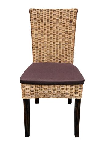 Chaises de salle à manger lot de 6 chaises en rotin chaises de véranda en osier coussins de siège cardine cabana marron 4