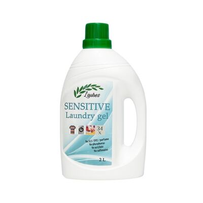 LESSIVE SENSIBLE - Gel lavant concentré pour tissus colorés et blancs, 2L