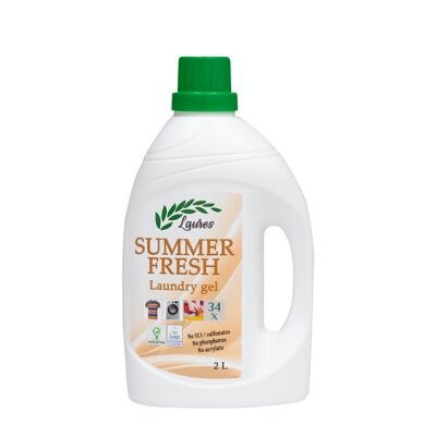 SUMMER FRESH - Gel da bucato a base di sapone verde con fermenti probiotici, 2L