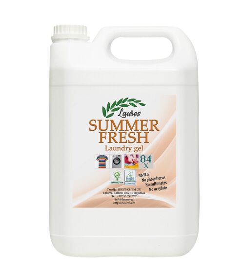 SUMMER FRESH - Laundry gel based on green soap with probiotic ferments, 5L