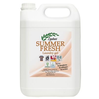 SUMMER FRESH - Gel da bucato a base di sapone verde con fermenti probiotici, 5L