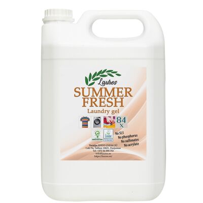 SUMMER FRESH - Gel da bucato a base di sapone verde con fermenti probiotici, 5L