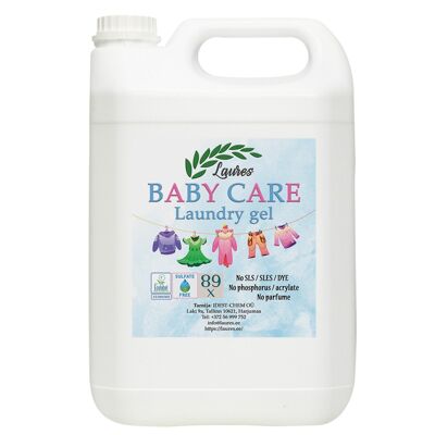 BABY CARE - Gel detergente senza solfati per vestiti per bambini, 5L