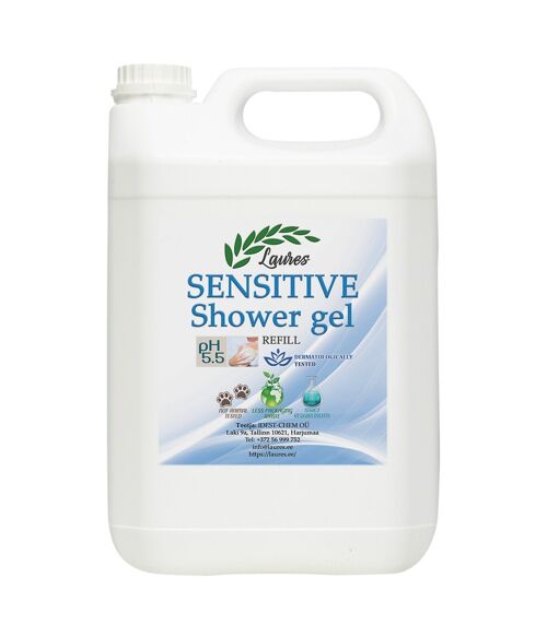 SENSITIVE SHOWER GEL - Shower gel without colorants and fragrances, 5L