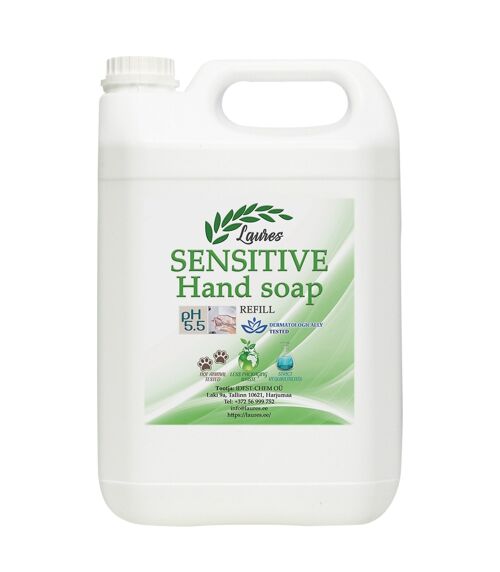 SENSITIVE HAND SOAP - Liquid hand soap without colorants and fragrances, 5L